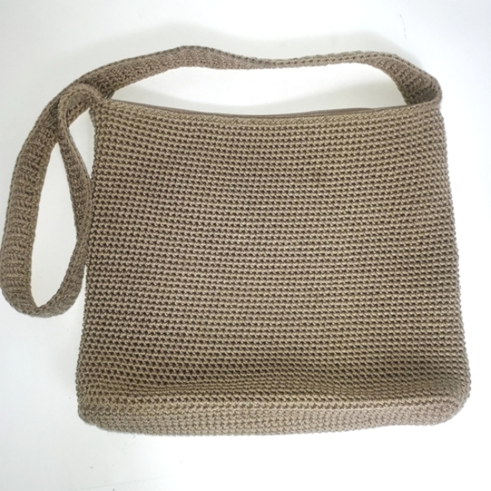 The Sak Taupe Tight Woven Zipped Crossbody / Shoulder 3 Season Clean Cottage Bag